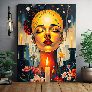 Mystical Female Face Canvas Print