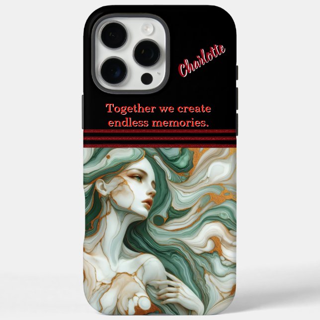 Mystical figure in green waves Case-Mate iPhone case (Back)