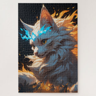 Mystical Flame Cat Familiar Jigsaw Puzzle