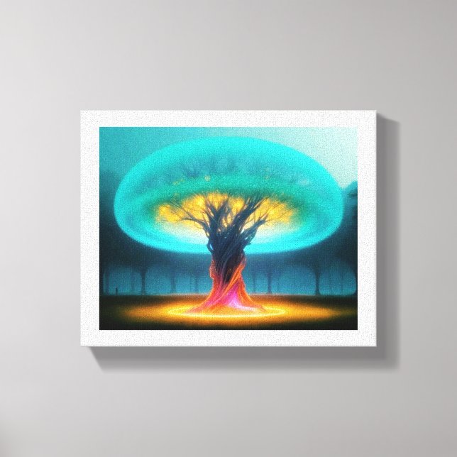 “Mystical Flame Tree Canvas Print” (Front)