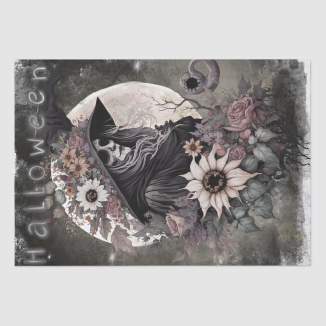 Mystical Floral Witch Tissue Paper (Front)