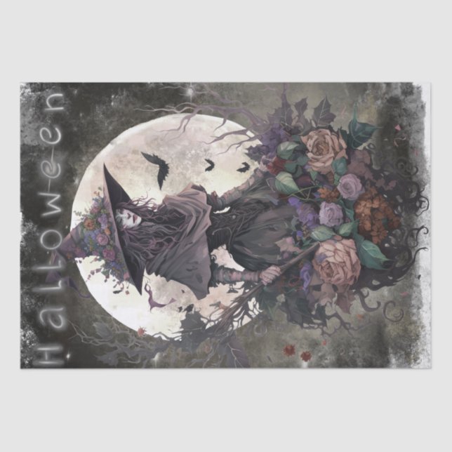 Mystical Floral Witch Tissue Paper (Front)