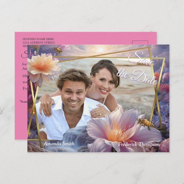 Mystical Flowers of the Supernatural Realm  Announcement Postcard (Front/Back)