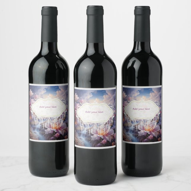Mystical Flowers of the Supernatural Realm  Wine Label (Bottles)