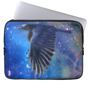 Mystical Flying RAven & Outer Space Laptop Sleeve