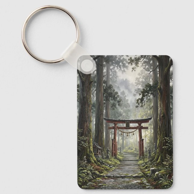 Mystical forest and torii gate that symbolizes it key ring (Front)