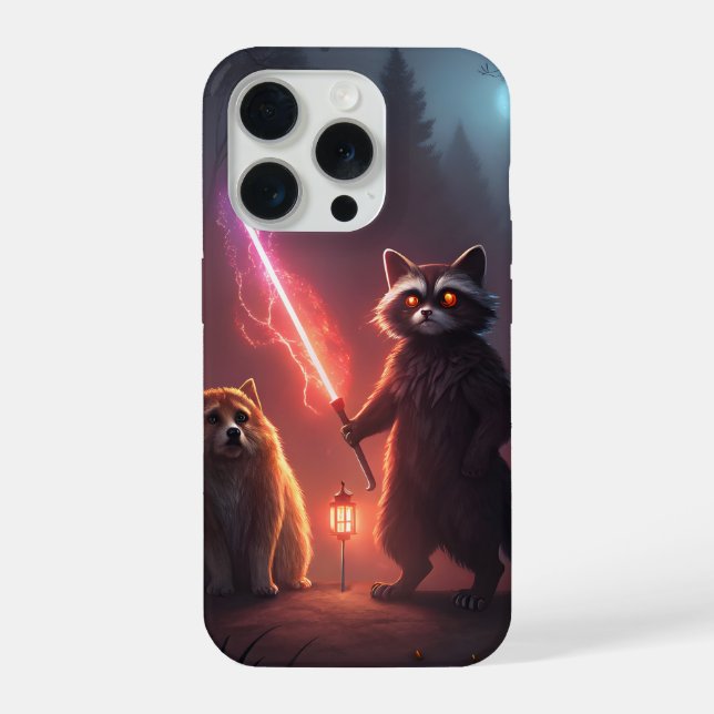 Mystical Forest Battle Animals Art iPhone Case (Back)