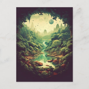 Mystical Forest Cave Postcard