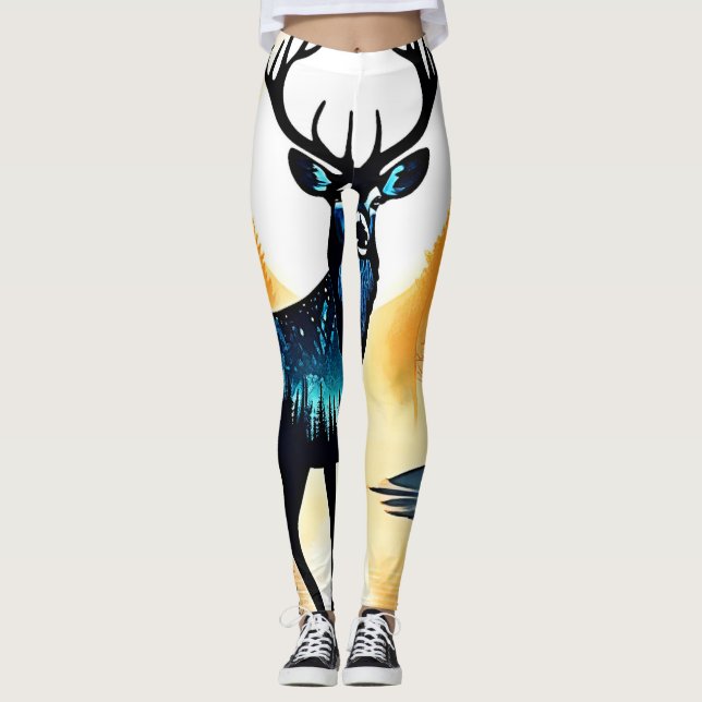 Mystical Forest Deer Leggings (Front)