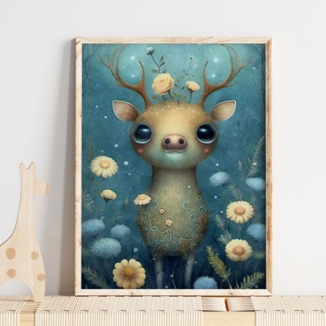 Mystical Forest Deer Wall Art | Floral Nursery (Creator Uploaded)