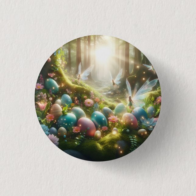 Mystical Forest Fairy Magical Spring Eggs 3 Cm Round Badge (Front)