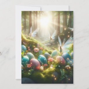 Mystical Forest Fairy Magical Spring Eggs Holiday Card
