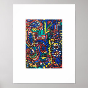 Mystical Forest-Hand Painted Abstract Art Poster