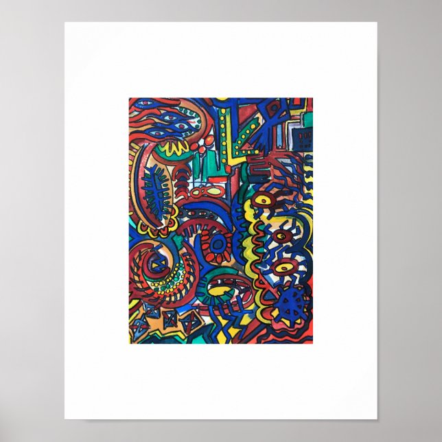 Mystical Forest-Hand Painted Abstract Art Poster (Front)