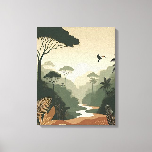 Mystical Forest Wall Art – Lush Green Landscape (Front)