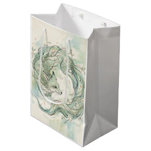 Mystical Fox Dragon Watercolor Art (1) Medium Gift Bag