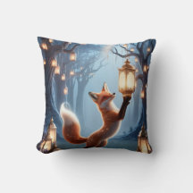 Mystical Fox Spirit Pillow – Enchanted Forest