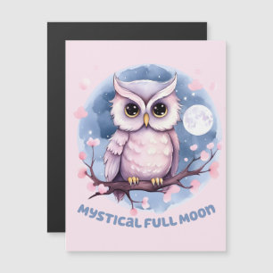 Mystical Full Moon – Pastel Purple Night Sky - Owl