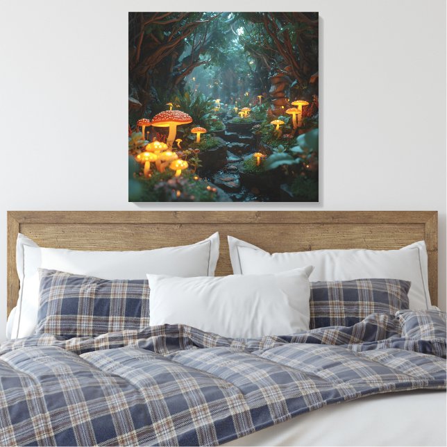 Mystical Fungi Poster – Fairy Tale Forest Decor (Insitu(Bedroom))