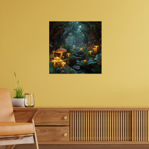 Mystical Fungi Poster – Fairy Tale Forest Decor