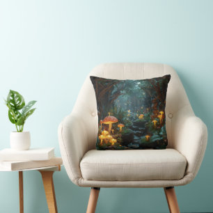 Mystical Fungi Poster – Fairy Tale Forest Decor Cushion