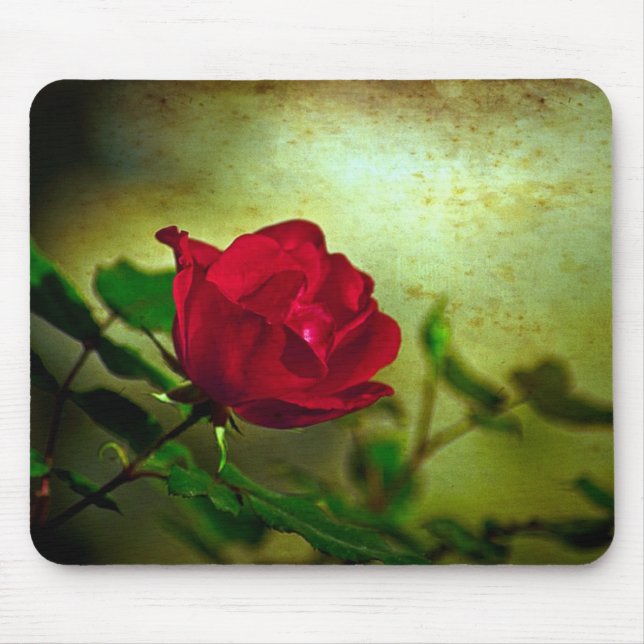 Mystical Garden Gothic Valentine's day Red Rose Mouse Mat (Front)