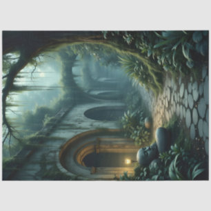 Mystical Garden Well Decoupage paper