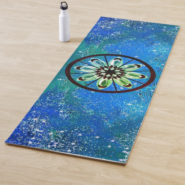 Mystical Gem Lotus Wheel Glittery  Yoga Mat (In Situ)
