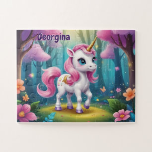 Mystical Glitter Forest Unicorn Adventure Jigsaw Puzzle