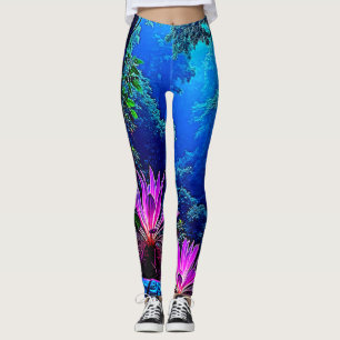 Mystical Glowing Jungle Bloom Design Leggings