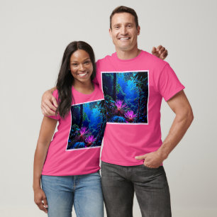 Mystical Glowing Jungle Bloom Design T-Shirt