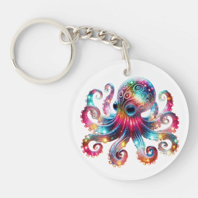 Mystical Glowing Octopus Key Ring (Front)