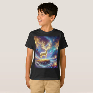 Mystical Glowing Spirit Deer Tee T-Shirt Design.