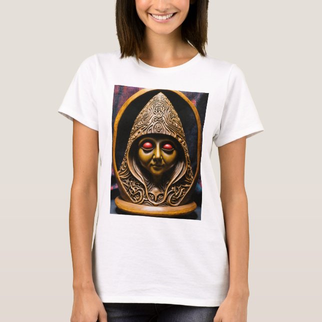 Mystical Gnome: An Oval Stone Sculpture for Medita T-Shirt (Front)