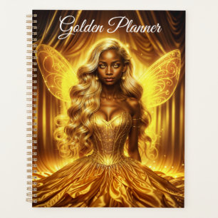 Mystical goddess of light with radiant fairy wings planner
