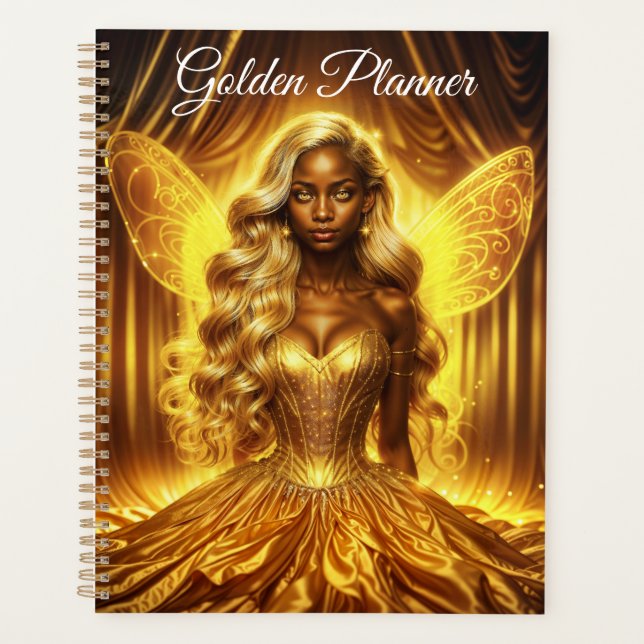 Mystical goddess of light with radiant fairy wings planner (Front)