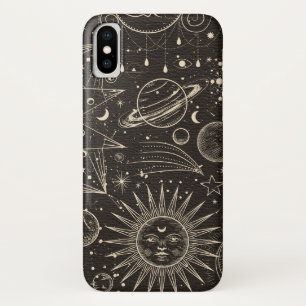 Mystical Gold and Black Sun and Moon Design  iPhone X Case