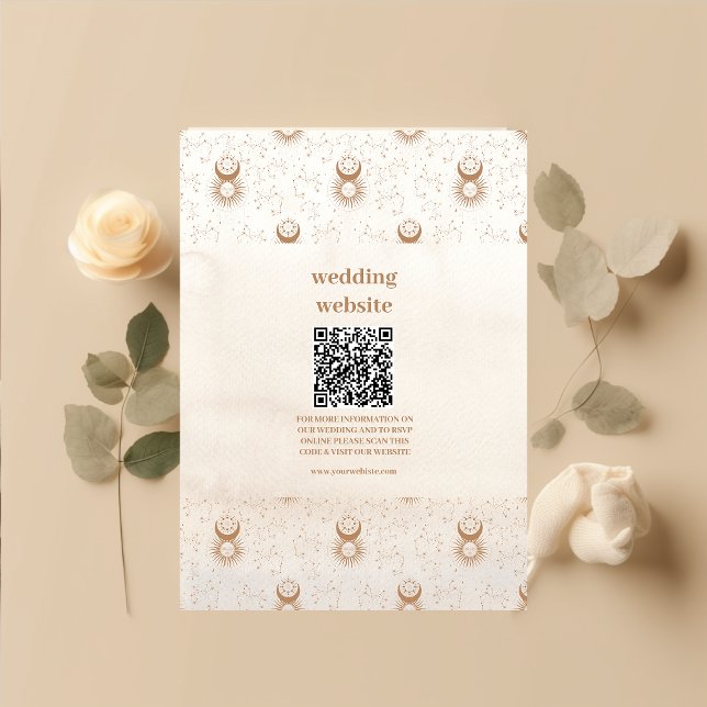 Mystical Gold Celestial Stars Wedding Enclosure Card (Creator Uploaded)