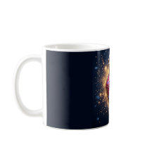 Mystical Golden Crowned Heart in Space