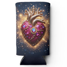 Mystical Golden Crowned Heart in Space