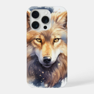 Mystical Golden Wolf iPhone 15 Pro Case