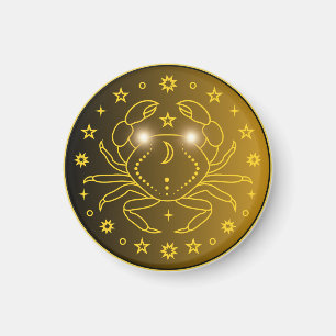 Mystical Golden Zodiac Cancer Magnet