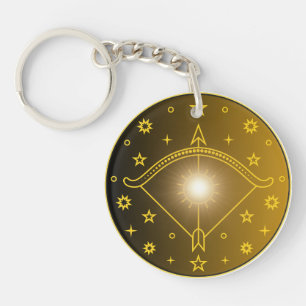 Mystical Golden Zodiac Sagittarius Key Ring