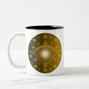 Mystical Golden Zodiac Sagittarius Two-Tone Coffee Mug
