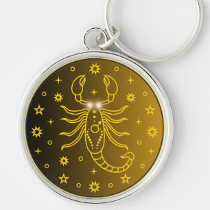 Mystical Golden Zodiac Scorpio Key Ring
