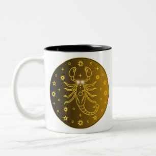 Mystical Golden Zodiac Scorpio Two-Tone Coffee Mug