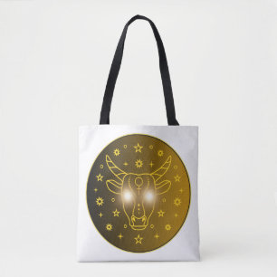 Mystical Golden Zodiac Taurus Tote Bag