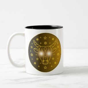 Mystical Golden Zodiac Taurus Two-Tone Coffee Mug