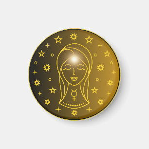Mystical Golden Zodiac Virgo Magnet