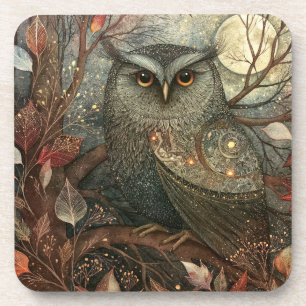 Mystical Goth Core Owl Coaster